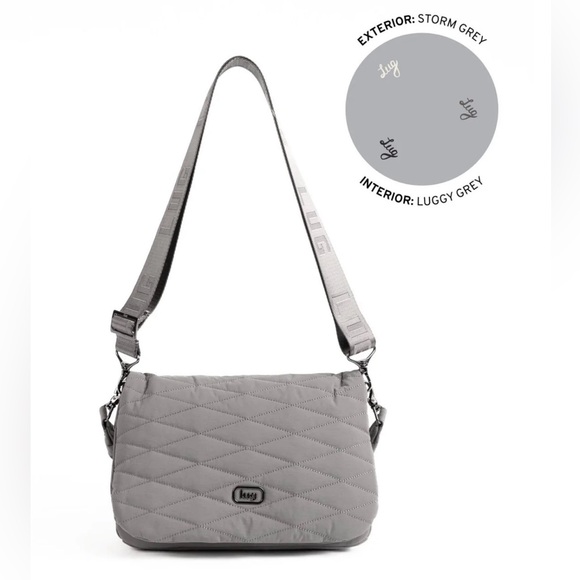 lug Handbags - Lug Bina CloudGo Foldover Crossbody Bag in Storm Grey